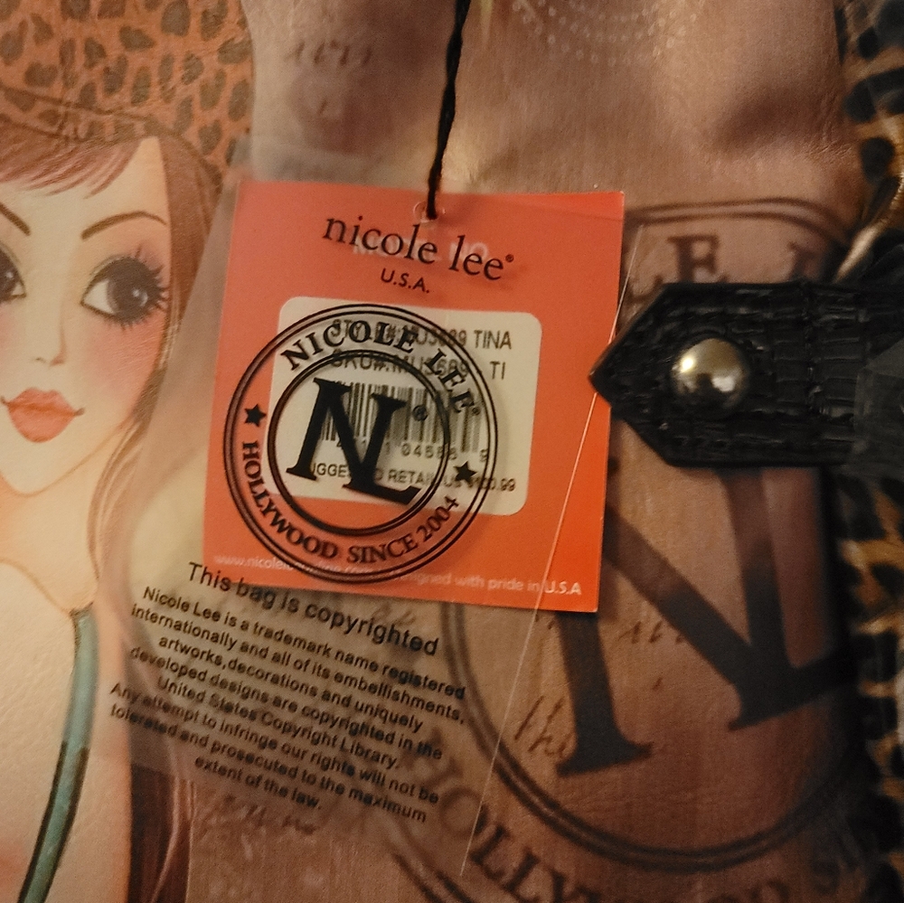 NICOLE LEE Tina Print Satchel Bag Gitana Vintage Print NEW. - Picture 5 of 10